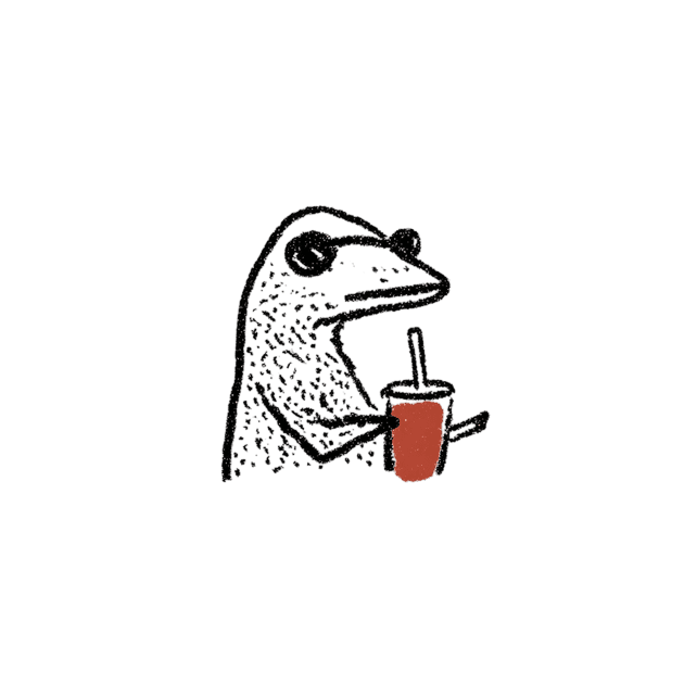 Interboro mascot sipping coffee